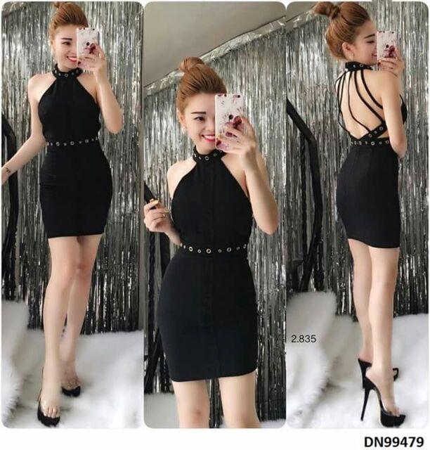 Đầm yếm nơ lưng sexy đuc khoen