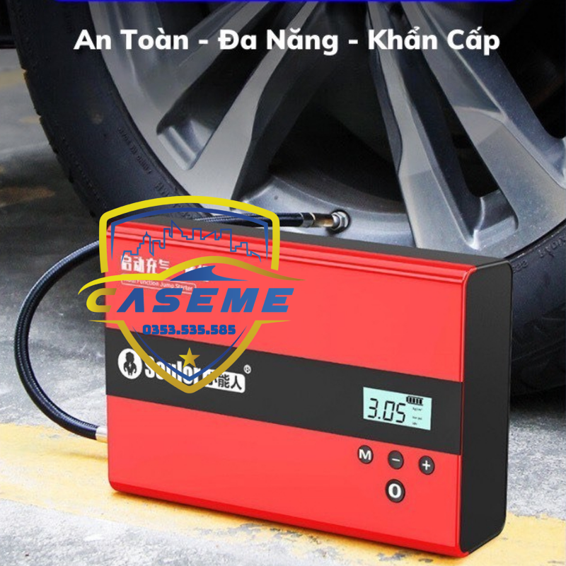 Bơm Lốp &amp; Kích Bình Ô Tô Soulor - Pin 99.800mAh, 180W, Tự Ngắt, Đèn LED, Sạc Dự Phòng - Công Nghệ Nhật Bản - Hàng Nhập Khẩu