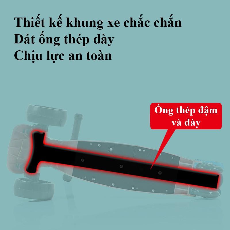 Xe scooter cho bé, xe trượt scooter trẻ em 4 bánh phát sáng có thể gấp gọn cao cấp