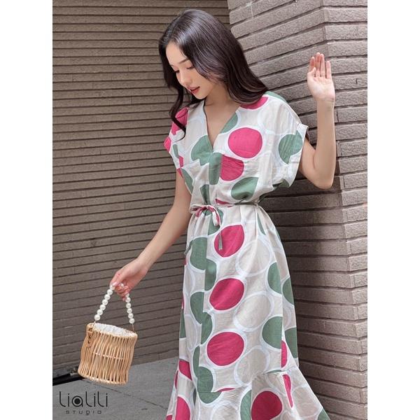 Đầm linen hoạ tiết - Thiết kế từ