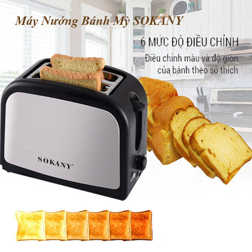 Máy nướng bánh mỳ sandwich, lò nướng bánh mì  SOKANY HJT 008s , 800W - Hàng chính hãng