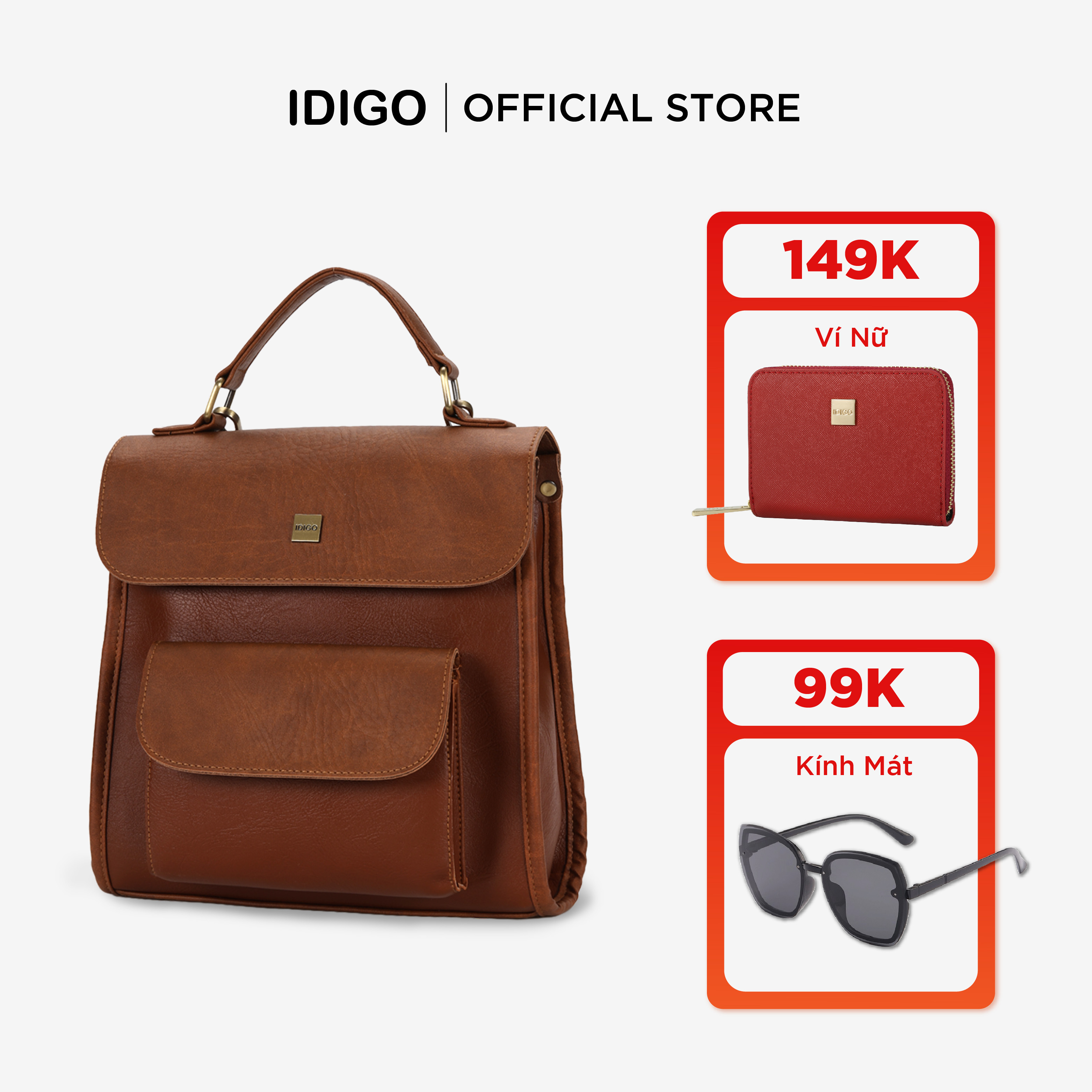 Túi đeo chéo đi làm nam nữ, balo da công sở nhỏ gọn IDIGO FBP2 - 5063