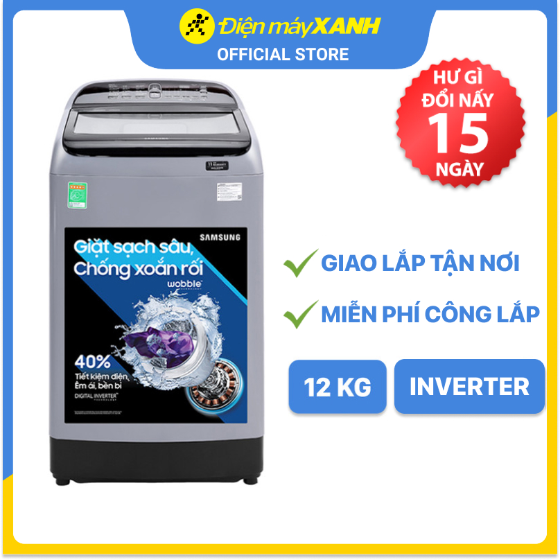 Máy giặt Samsung Inverter 12 kg WA12T5360BY/SV - Hàng chính hãng(Giao Toàn Quốc)