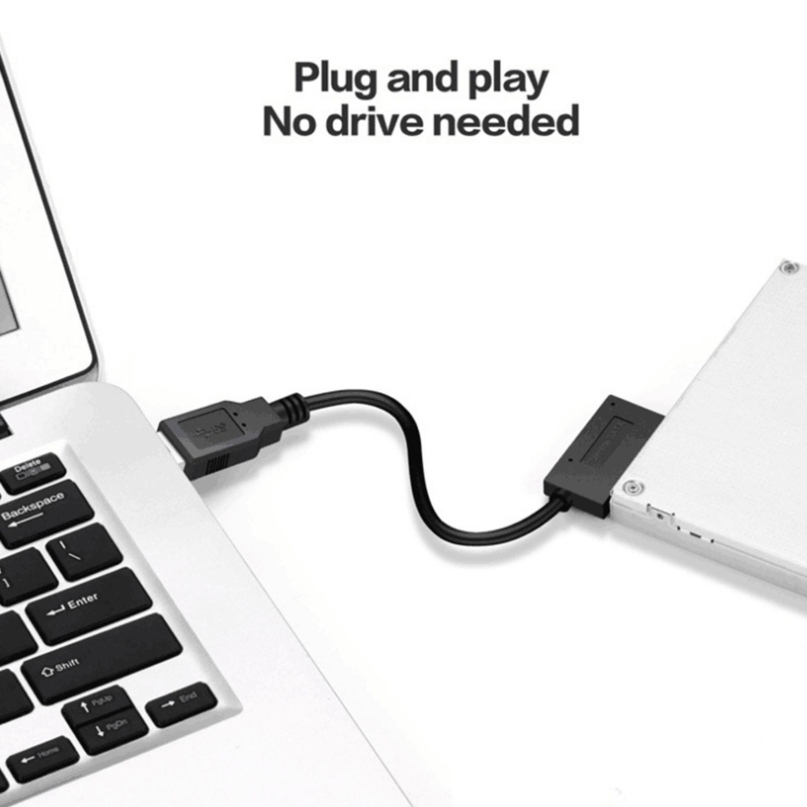 USB 2.0 to 2.5inch 7+6 13Pin SATA Converter Cable Adapter For SATA HDD