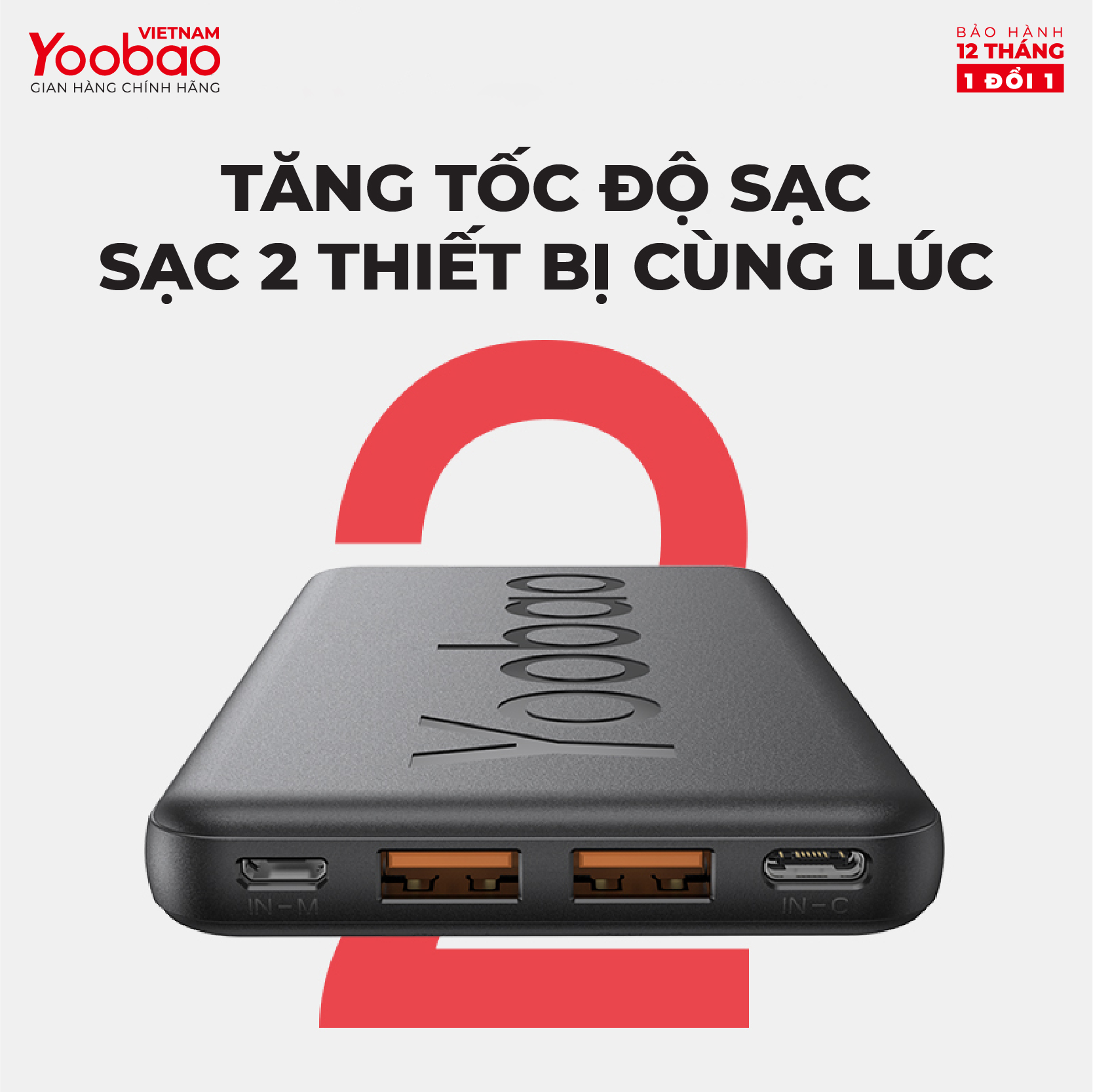 Sạc dự phòng Yoobao P10T - Dung lượng 10000mAh - Sạc nhanh 2.1A - Hàng chính hãng