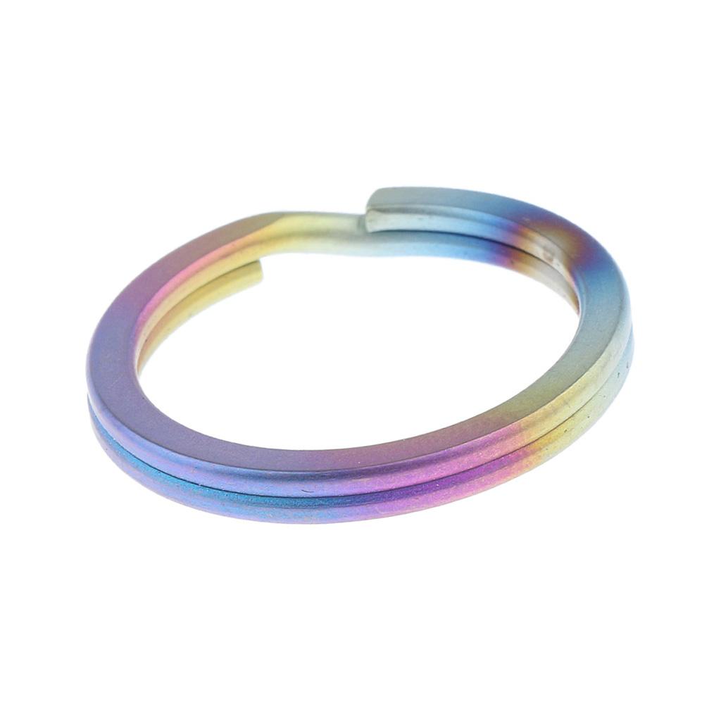 2xTitanium Key Ring Pocket Tool Mini Split Keychain Circle Clip Colorful 25mm
