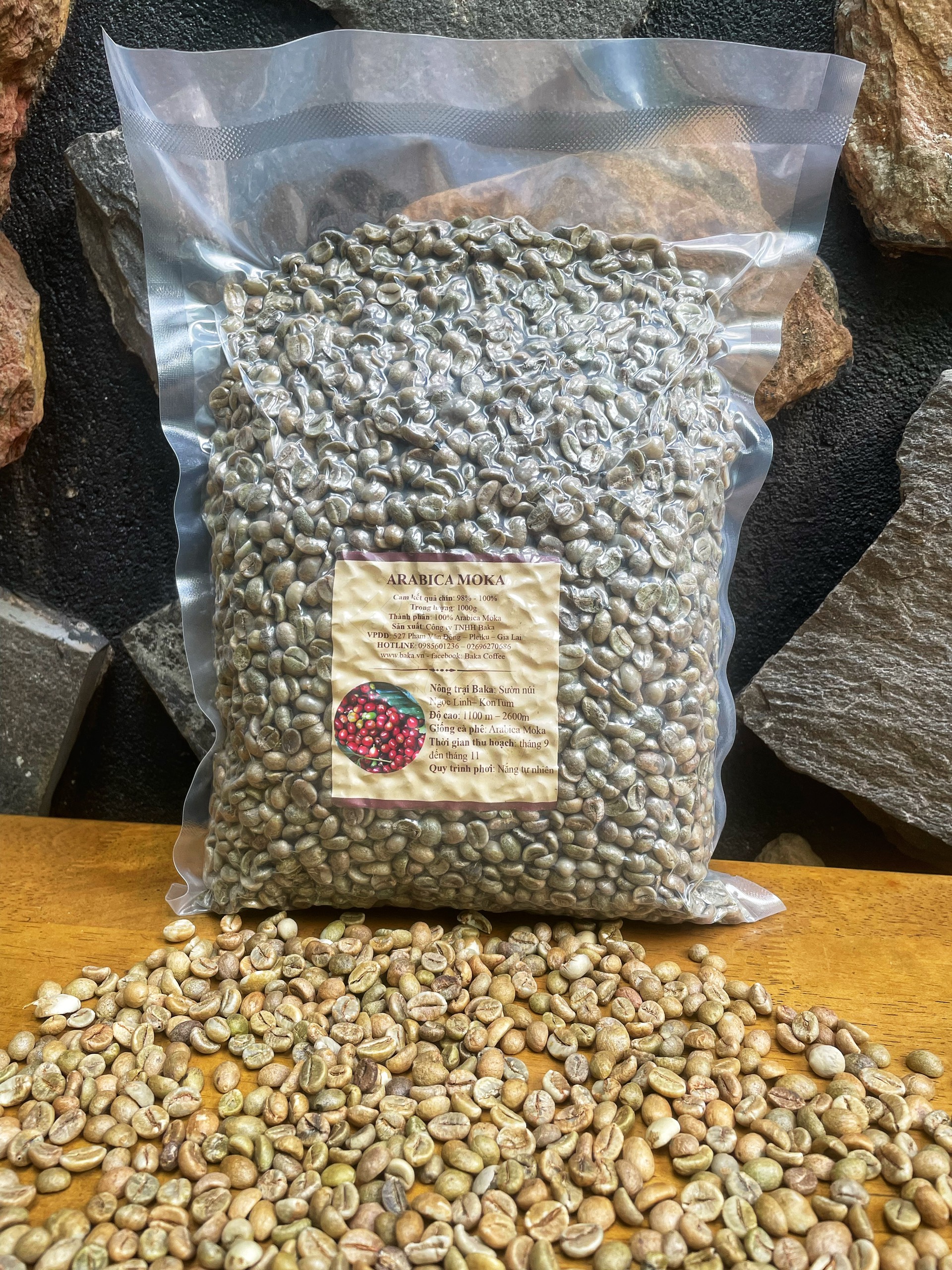 Cà Phê Nhân Arabica Moka (Bì 1kg)