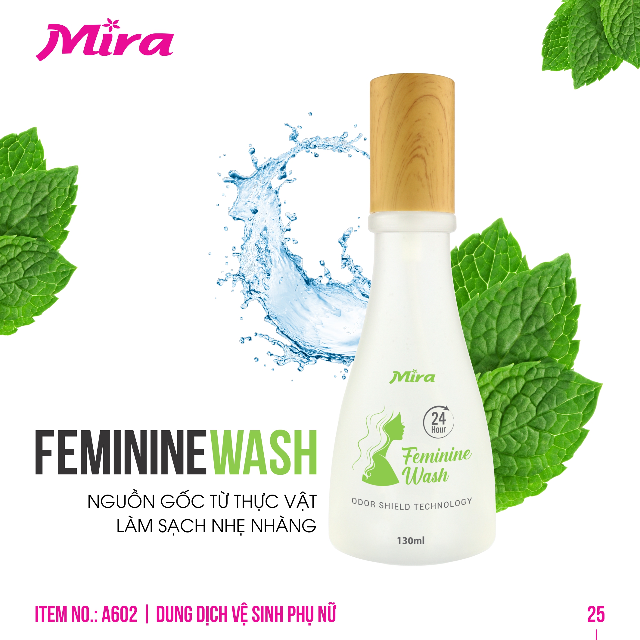 Dung dịch vệ sinh phụ nữ Mira Feminine Wash 130ml A602