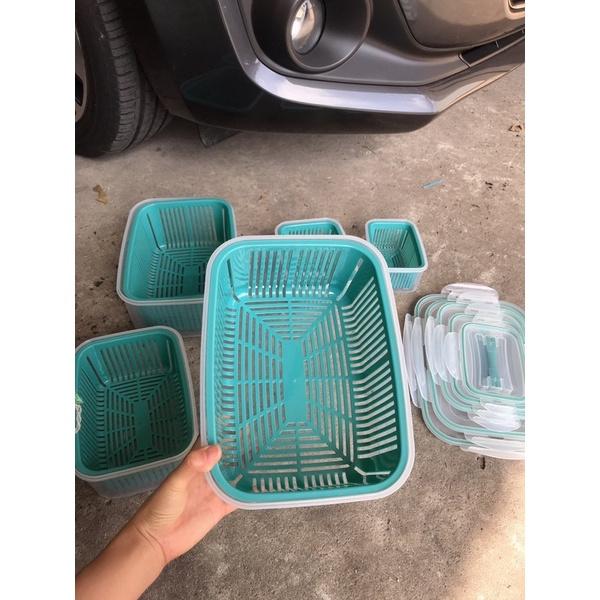 Set 5 hộp nhựa đựng thực phẩm tủ lạnh bảo quản rau củ và thức ăn CAO CẤP có nắp đậy