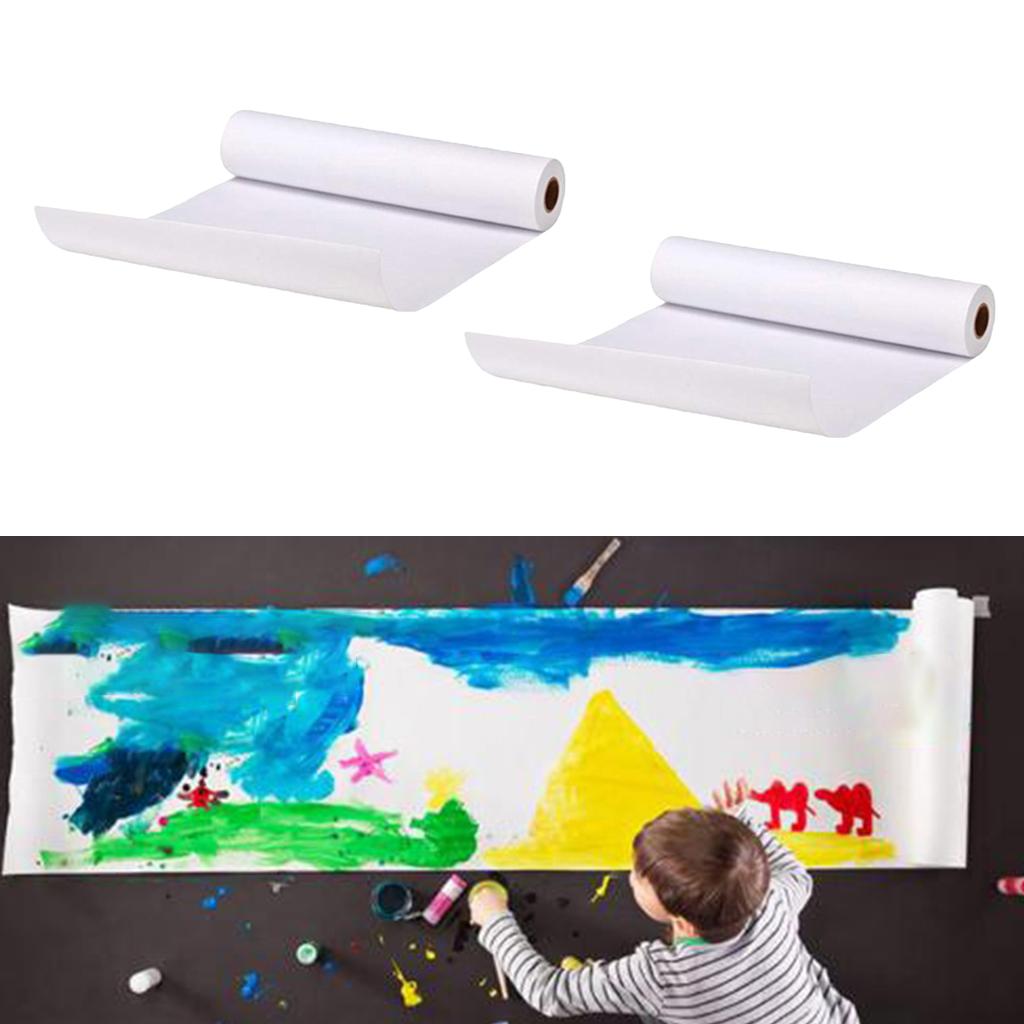 2 Rolls Drawing Sketching Coloring Painting Paper Art Craft Supply 92cmx10m