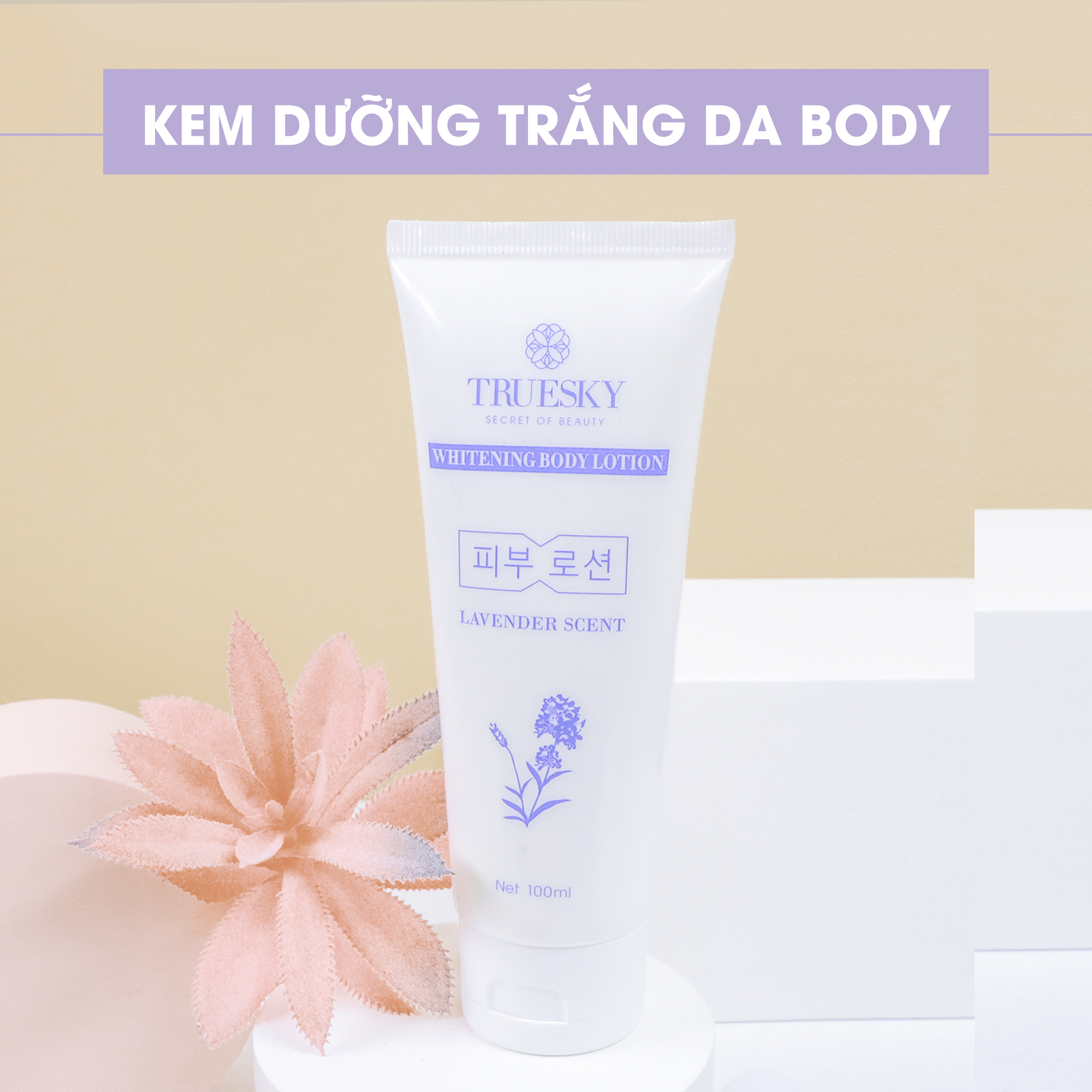 Bộ sản phẩm Truesky VIP14 gồm 1 kem ủ trắng toàn thân 100ml &amp; 1 kem dưỡng trắng lavender 100ml &amp; 1 tẩy tế bào chết 100ml