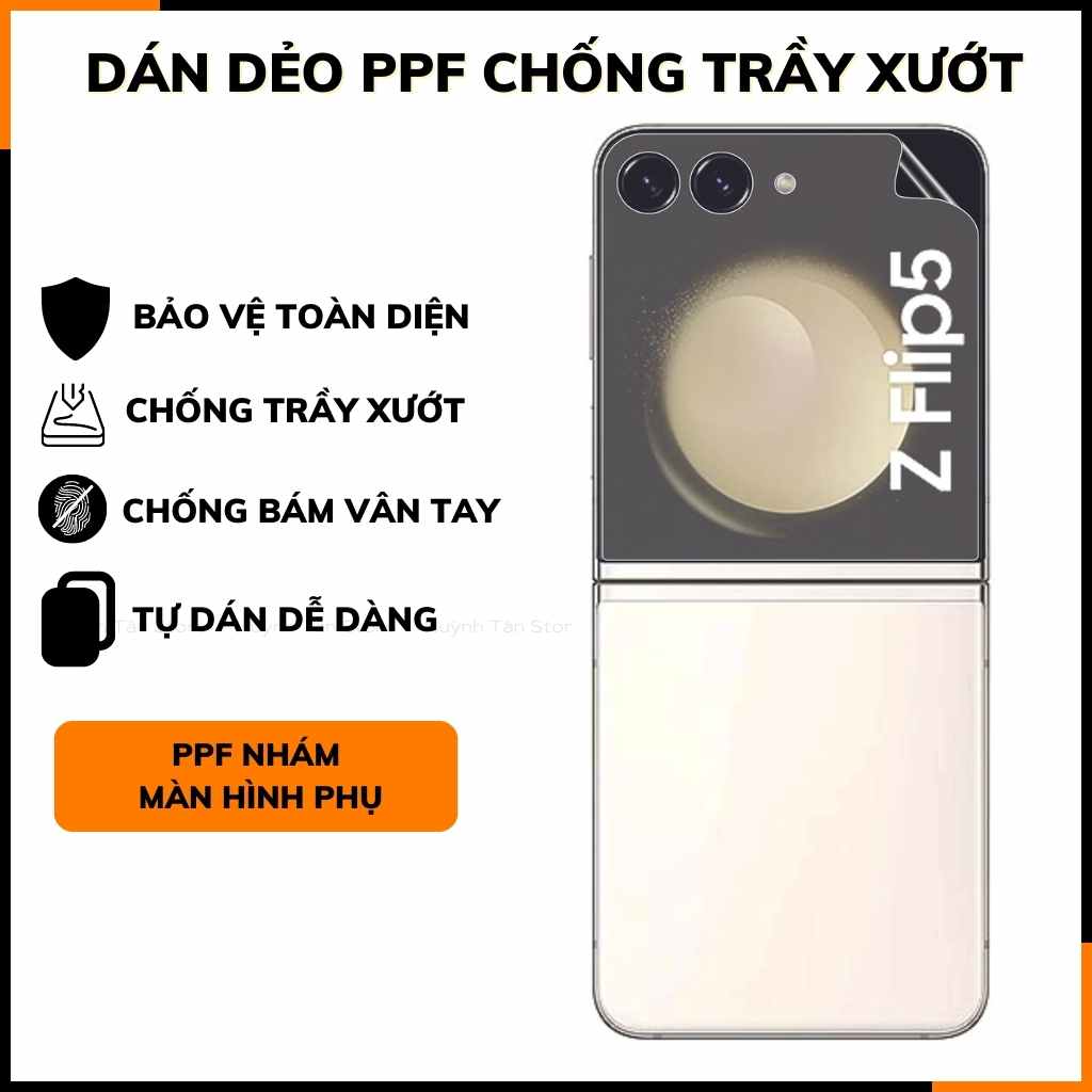 Dán màn hình z flip 5 dẻo PPF trong suốt hoặc nhám bảo vệ màn hình chống vân tay mua 1 tặng 1 huỳnh tân store