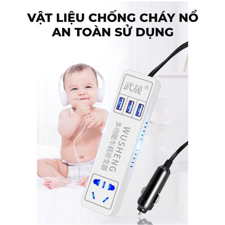 Ổ Điện USB Mini Lắp Xe Ô Tô Cao Cấp Tích Hợp Cổng Sạc Nhanh USB Hỗ Trợ Sạc Pin Điện Thoại - Ổ Điện Ô Tô Công Suất 200W