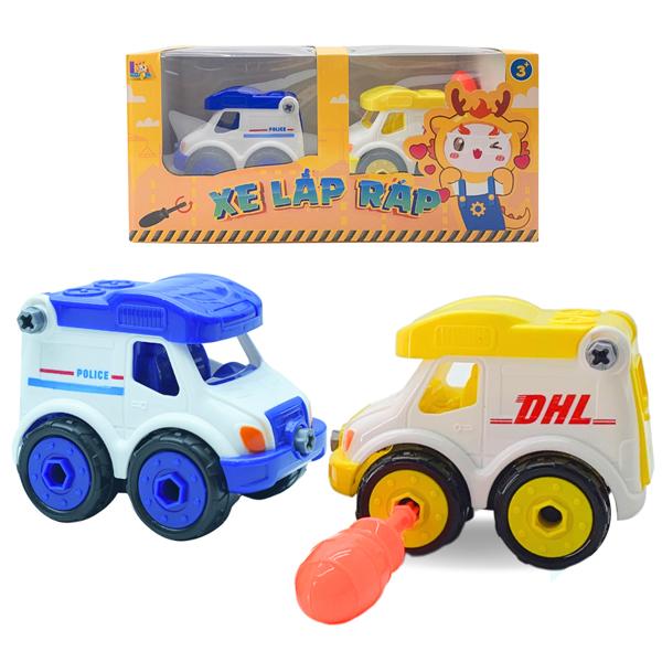 Bộ 2 Đồ Chơi Lắp Ráp Mô Hình Xe Cứu Thương, Cảnh Sát Hoặc Bưu Chính - LAToys LA368H-12