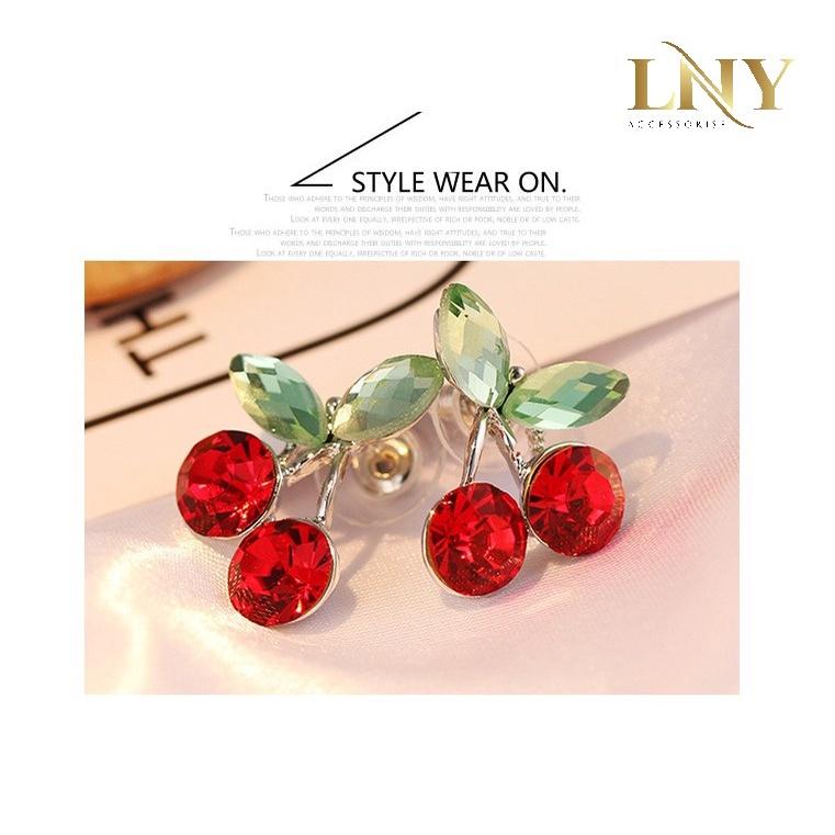 Bông tai nữ cherry phong cách dễ thương thời trang Hàn Quốc