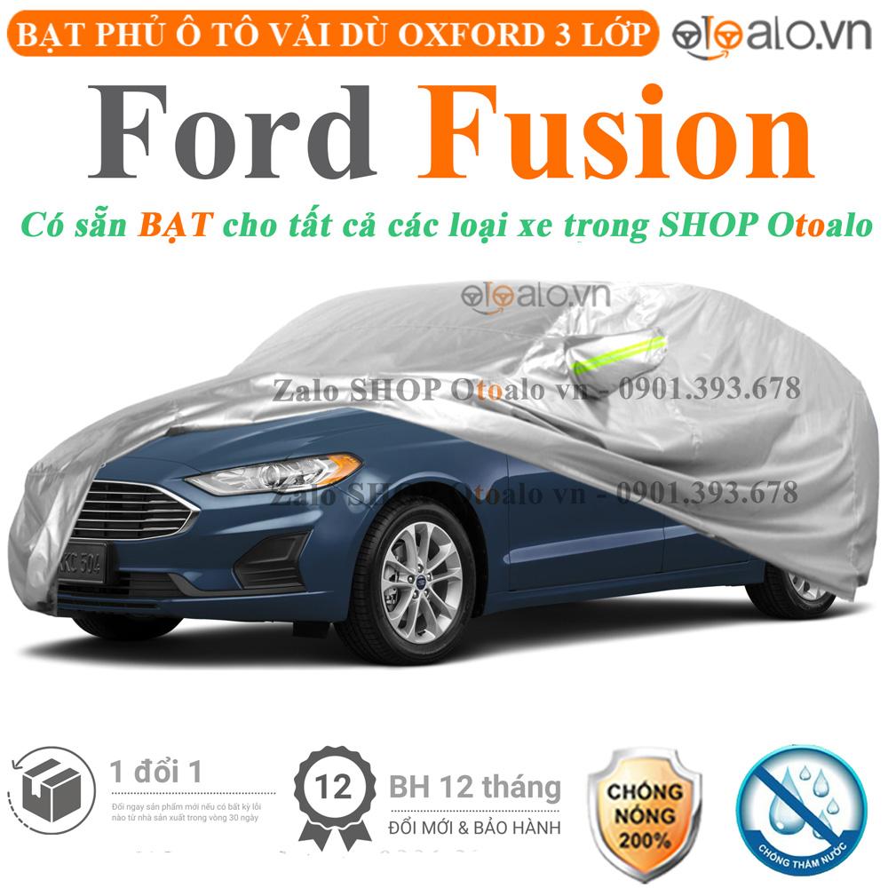 Bạt che phủ xe ô tô Ford Fusion vải dù 3 lớp CAO CẤP BPXOT - OTOALO