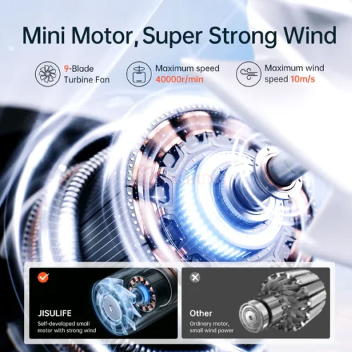 Quạt mini tích điện cầm tay Jisulife Handheld Fan Life9 5000mAh - Hàng chính hãng