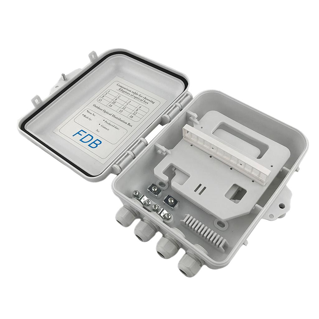 12 Core FTTH Fiber Optic Distribution Box, Terminal Box ABS FTTH Terminal Box for Outdoor Indoor, Rainning-proof, Waterproof