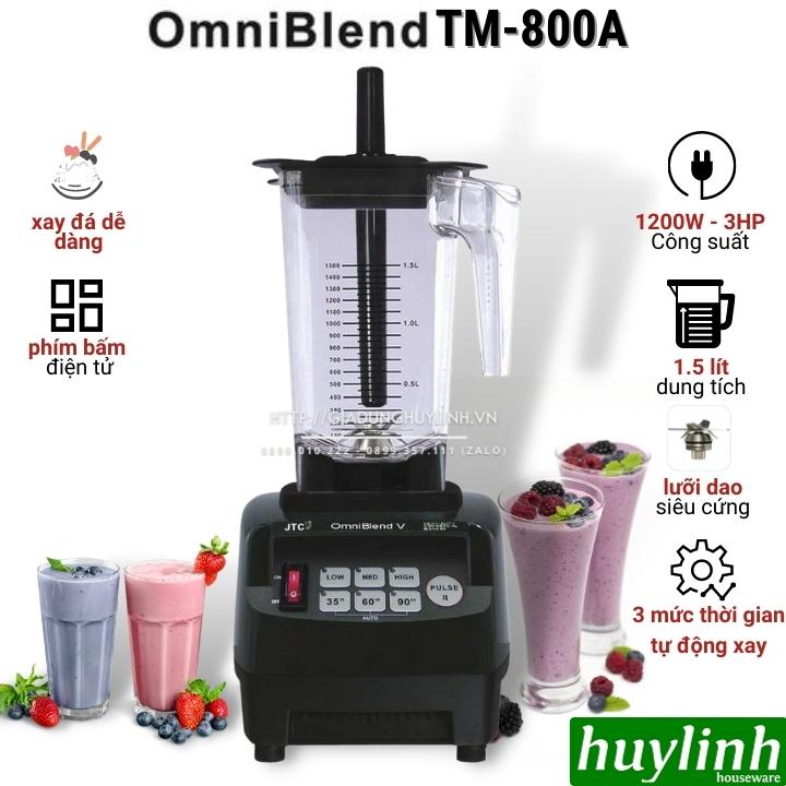 Máy xay sinh tố công nghiệp OmniBlend V-TM800A [TM-800A] - Công suất 1200W - 3HP - chuyên dùng cho quán kinh doanh - Hàng Nhập Khẩu