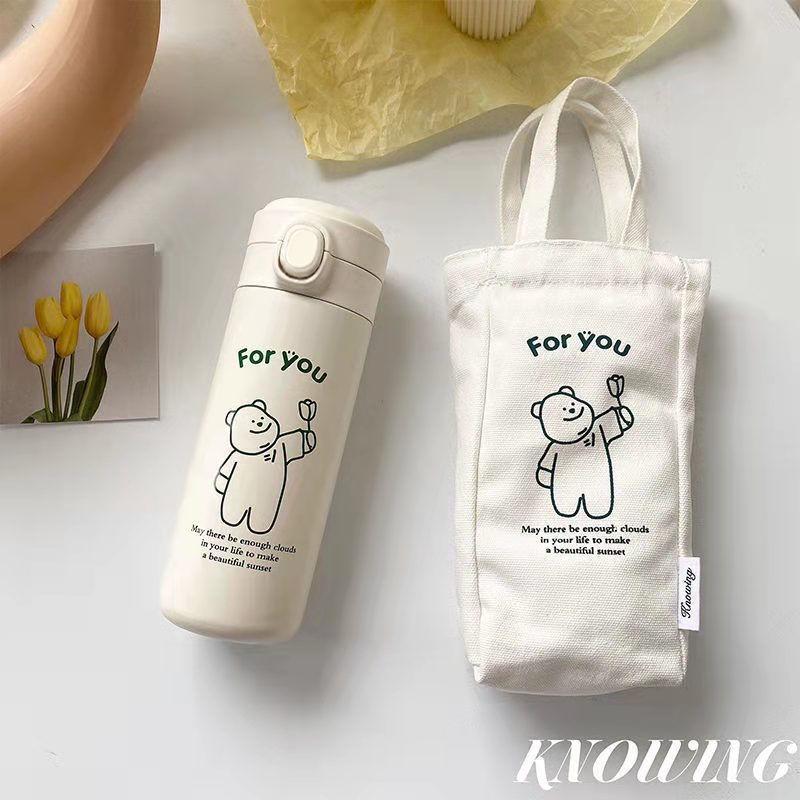 Bình Nước Giữ Nhiệt Bằng Thép Không Gỉ 304 Thiết Kế Đơn Giản Dễ Thương