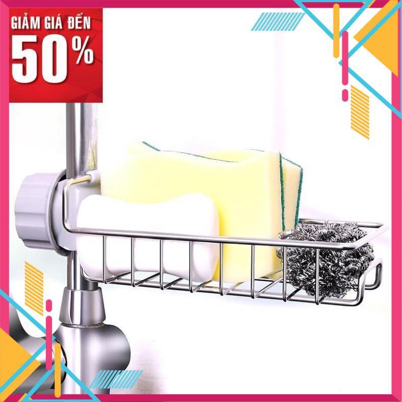 Giá để treo vòi nước gắn lavabo thông đa năng minh khay kệ inox đựng đồ phòng tắm nhà bếp trang trí đẹp