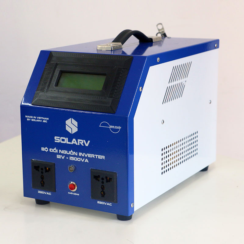 Bộ Đổi Nguồn / Kích Điện Sine 1500VA UPS có sạc lưới, màu xanh dương SolarV