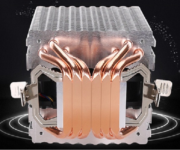 Quạt Tản Nhiệt CPU Cooler Hình Tháp 6 Ống Đồng, 3 Quạt, 4 PIN Cho Socket 1150 1151 1155 1156 X58 1366 X79 2011 có Led chiếu sáng cầu vồng - Hàng nhập khẩu