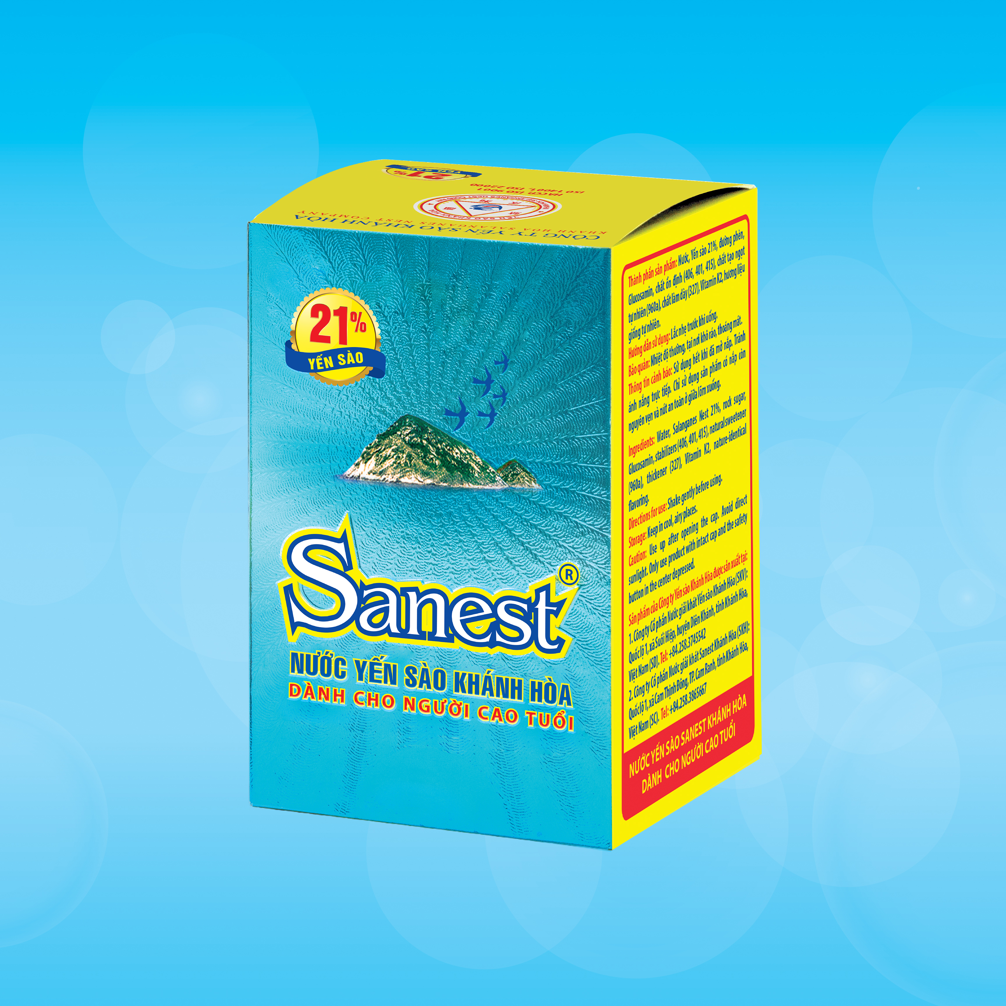 Nước Yến sào Khánh Hòa Sanest dành cho người cao tuổi hộp 1 lọ 70ml - S095H1