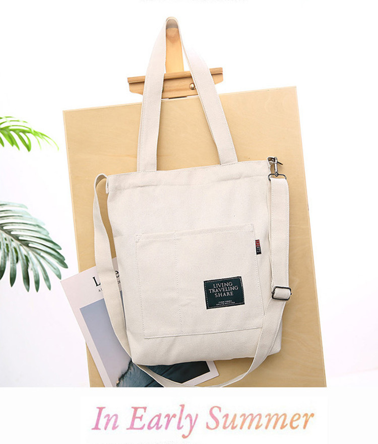 Túi Tote Đeo Chéo Vải Canvas Living Traveling Share Phong Cách Ulzzang Hàn Quốc BT17