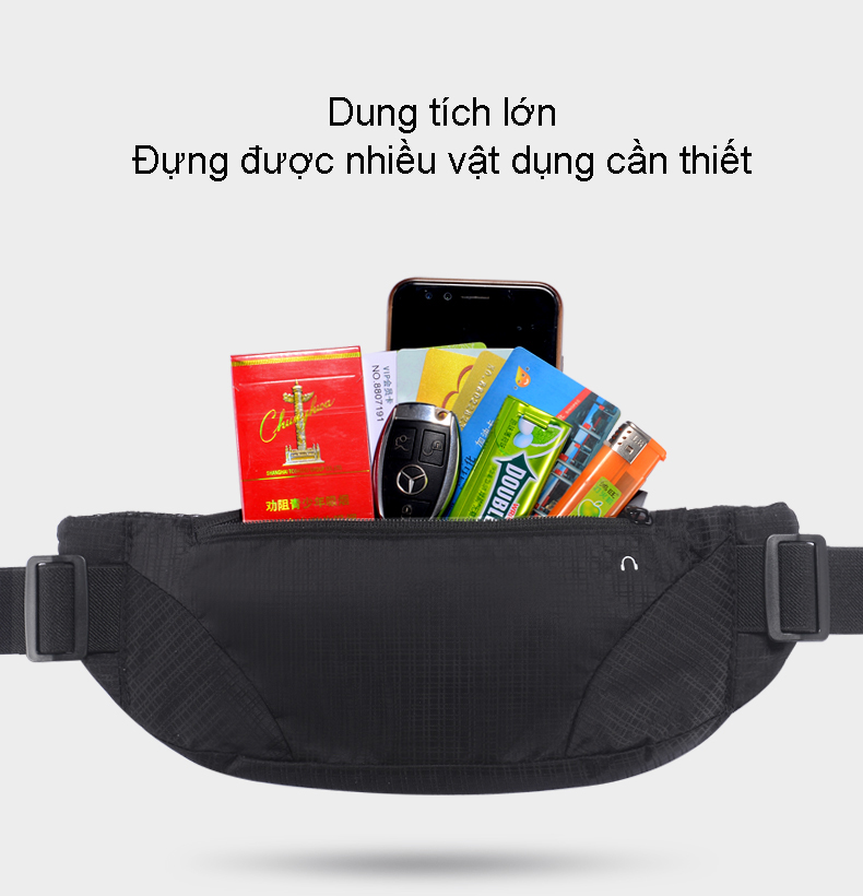 Đai Túi Chạy Bộ Thể Thao Dã Ngoại Đa Năng Vải Chống Thấm Có Ngăn Đựng Bình Nước Dải Phát Quang Buffalo Sports