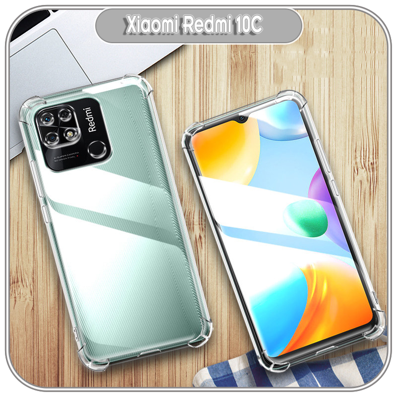 Ốp lưng cho Xiaomi Redmi 10C TPU Trong Suốt Che Camera, 4 góc chống sốc