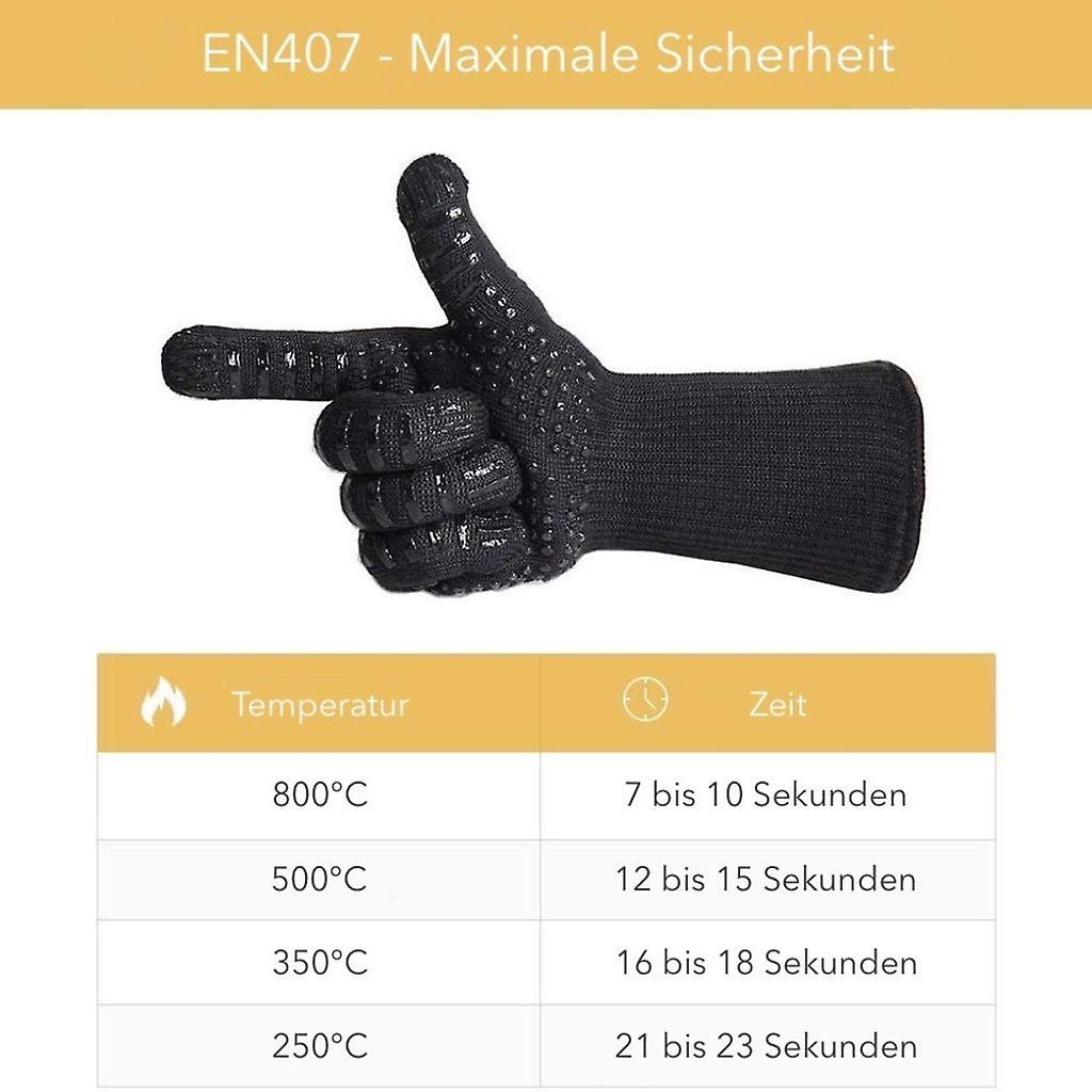 Găng tay nướng với găng tay lò nướng chống nhiệt lên đến 800C, găng tay nướng găng tay lò nướng găng tay một kích thước - màu đen