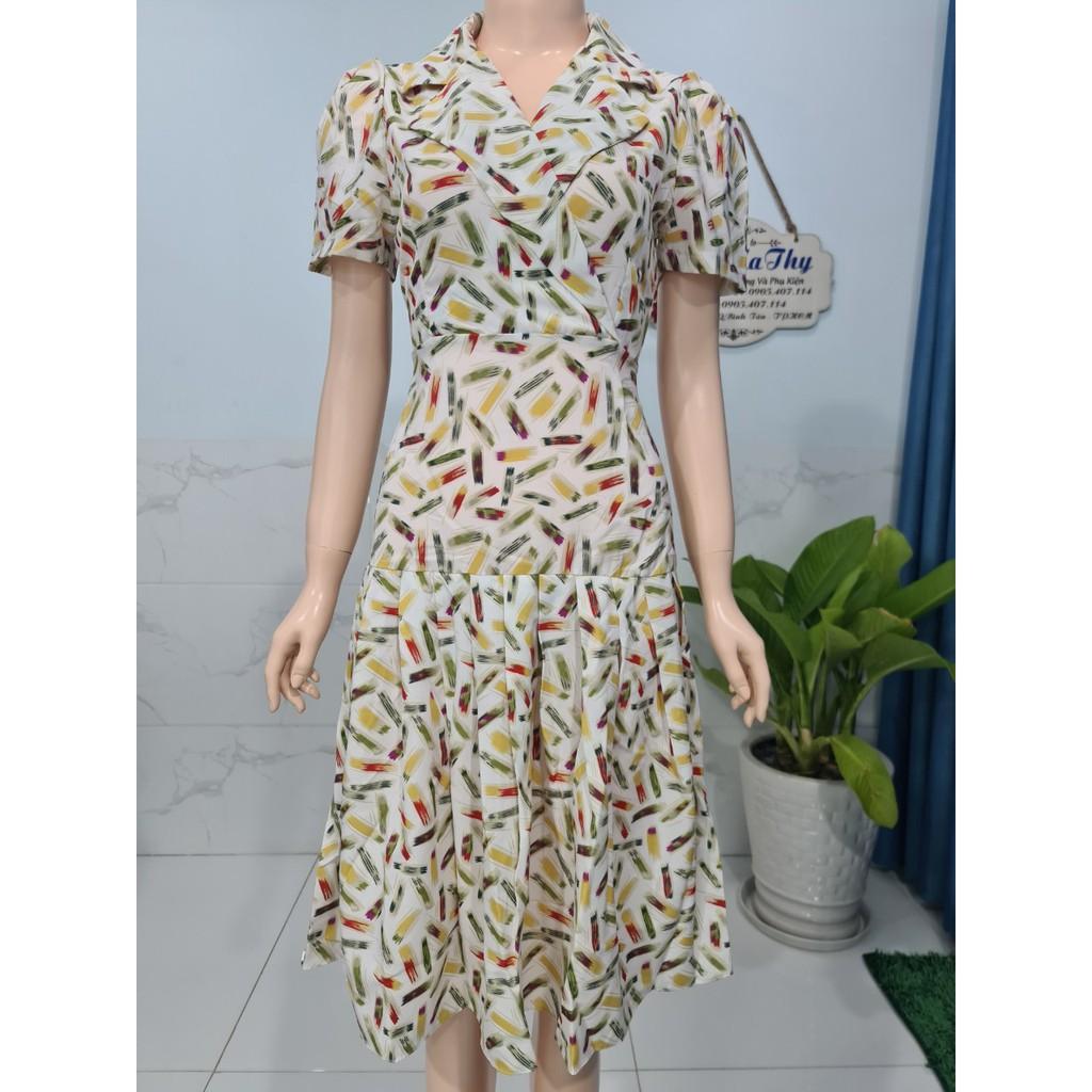 Đầm Xoè Đuôi Cá Cổ Vest Chất Lụa Hàn Đầm Váy Thiết Kế Phù Hợp Dạo Phố Công Sở Dự Tiệc DEMO01