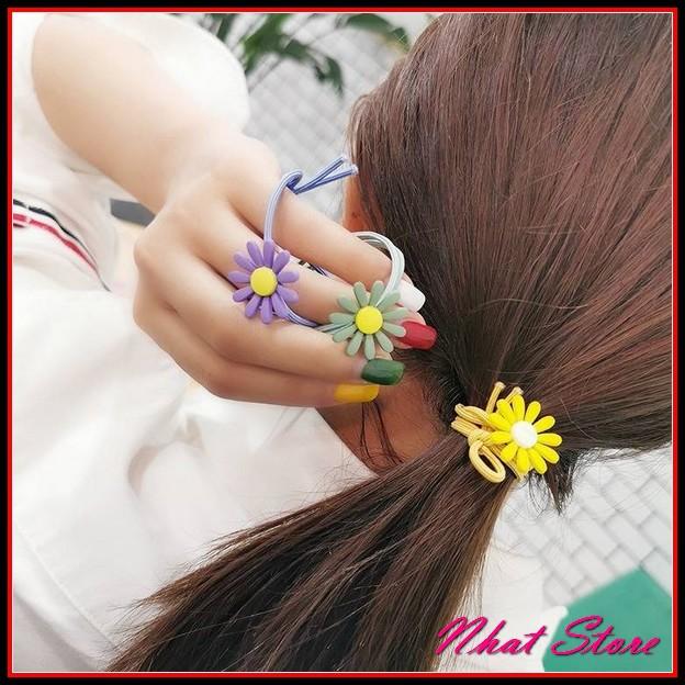 Dây buộc tóc, đeo tay nhiều màu Chun buộc tóc hoa cúc họa mi Hàn Quốc hot trend - Nơ Buộc Tóc H120