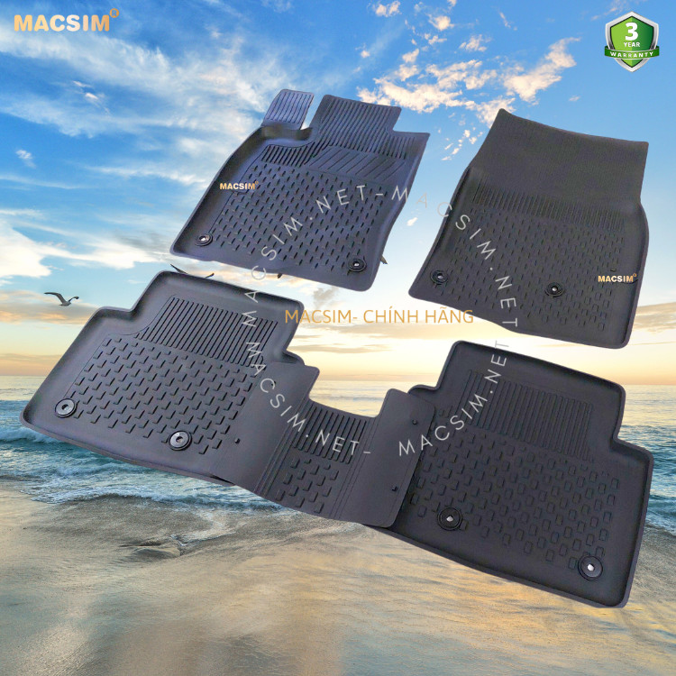 Thảm lót sàn ô tô nhựa TPE Silicon Honda Civic 2022+  Nhãn hiệu Macsim