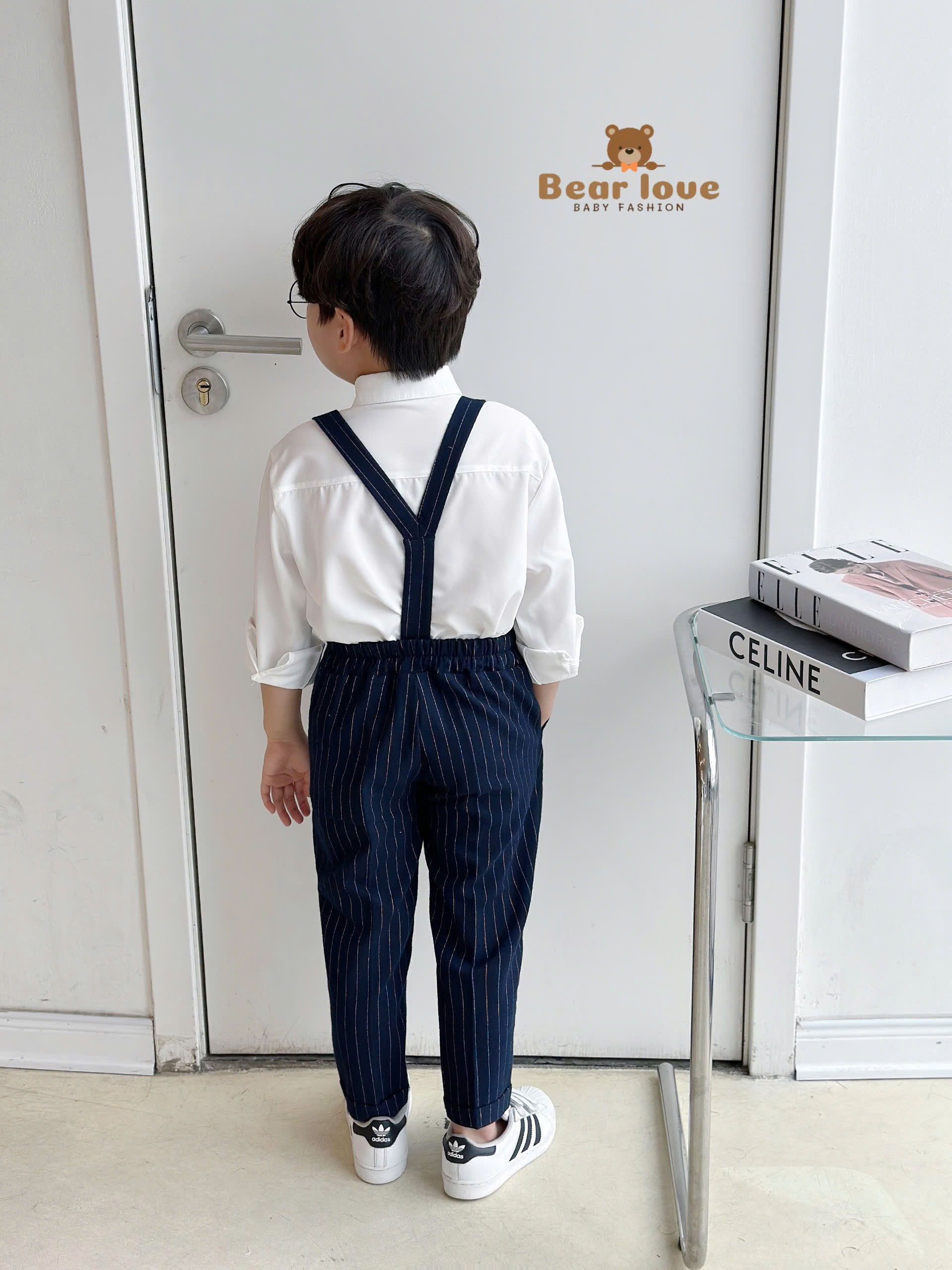 Set công tử bé trai 9m-7 tuổi 4 chi tiết quần kẻ kiểu dáng thanh lịch thời trang