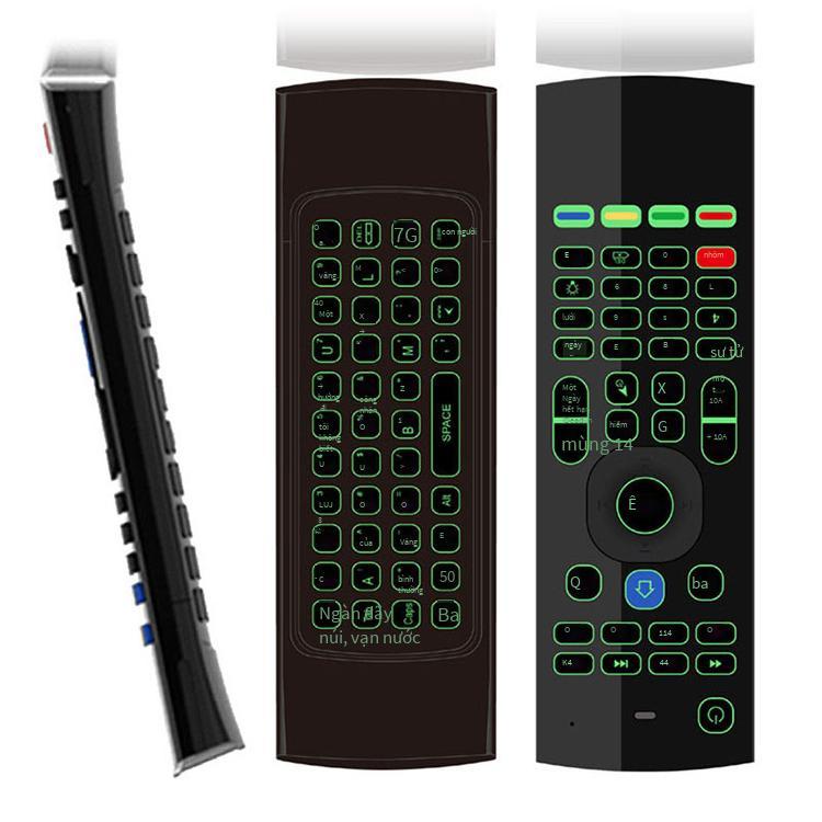 Phong cách mới nhất Chuột không dây thông minh MX3 2.4G con quay hồi chuyển 6 trục hai mặt màu đèn nền phiên bản bàn phím điều khiển từ xa