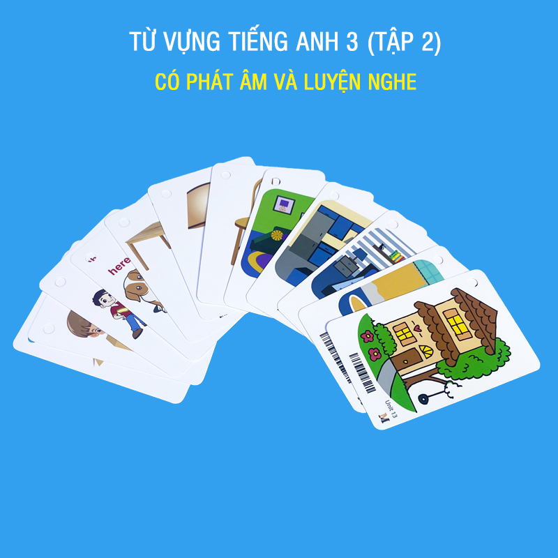 Flashcard tiếng Anh Lớp 3 (Tập 2) BGD, có phát âm, hình ảnh và màu sắc sinh động