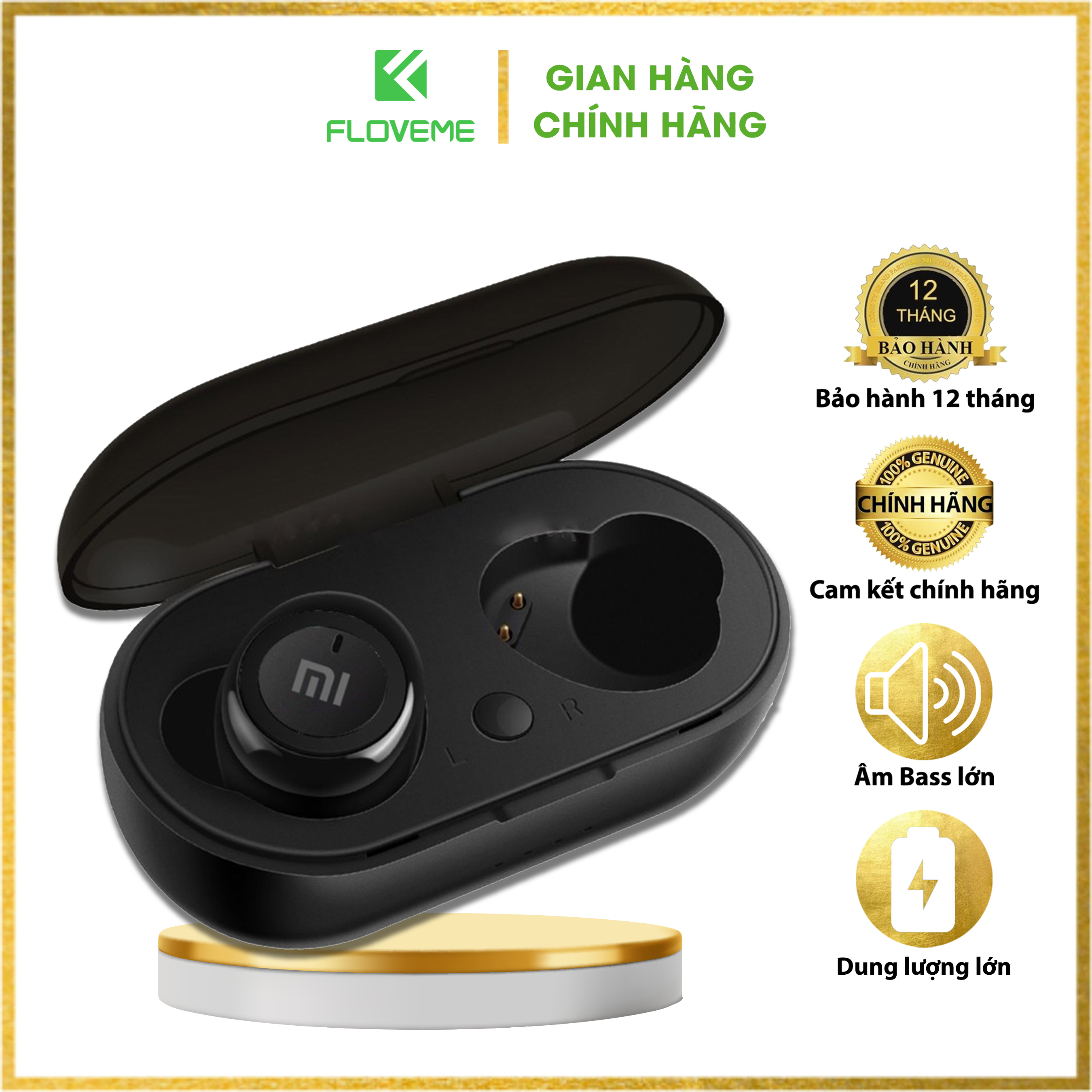 Tai Nghe Bluetooth FLOVEME  Airdots 2  - chất âm ấm, Bass-treble rõ ràng Chống Ồn - Mic Đàm thoại - Hàng chính hãng