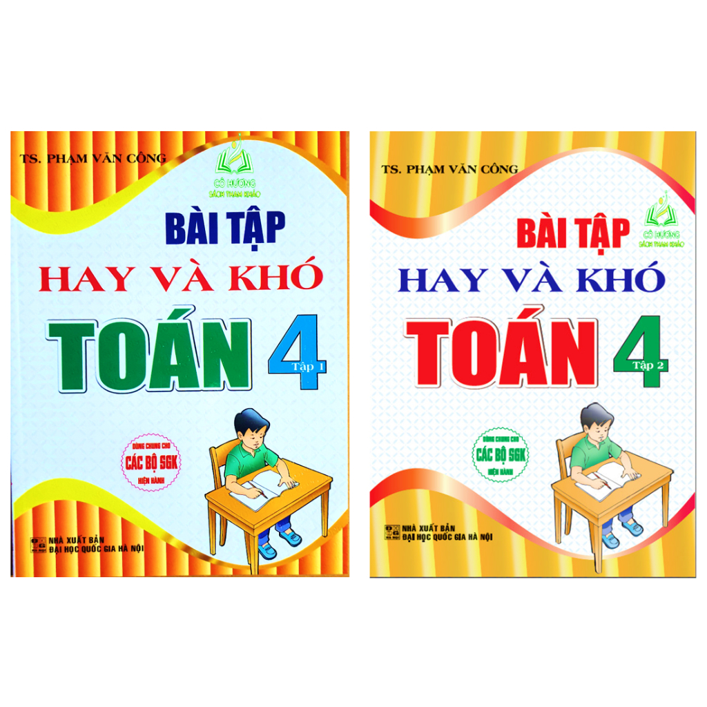 Sách - Combo Bài Tập Hay Và Khó Toán 4 - Tập 1 + Tập 2
