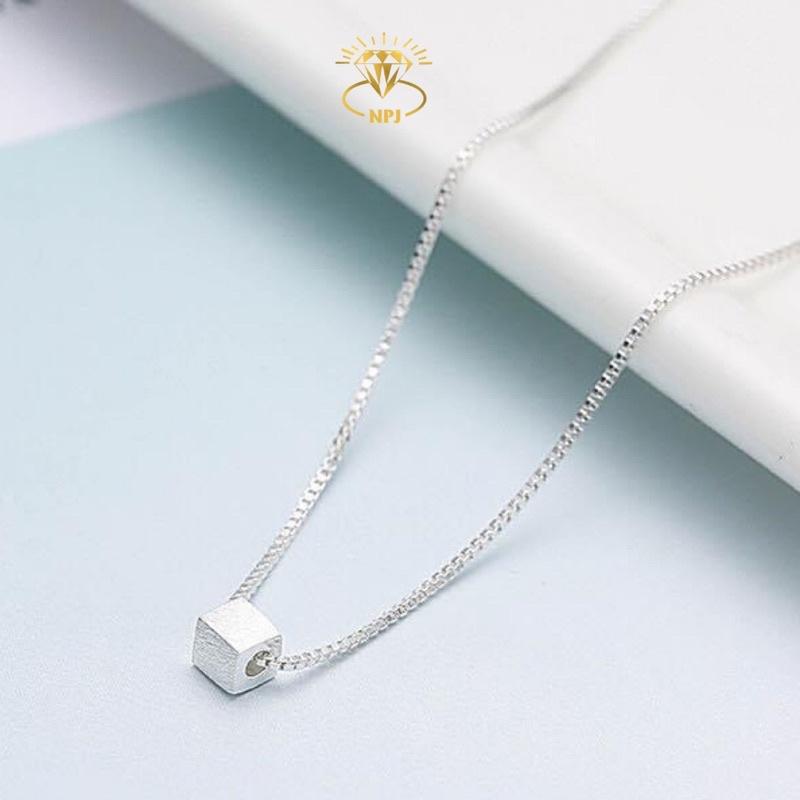 Dây chuyền bạc hộp vuông đơn giản, cá tính chuẩn bạc đẹp-Bạc Npj