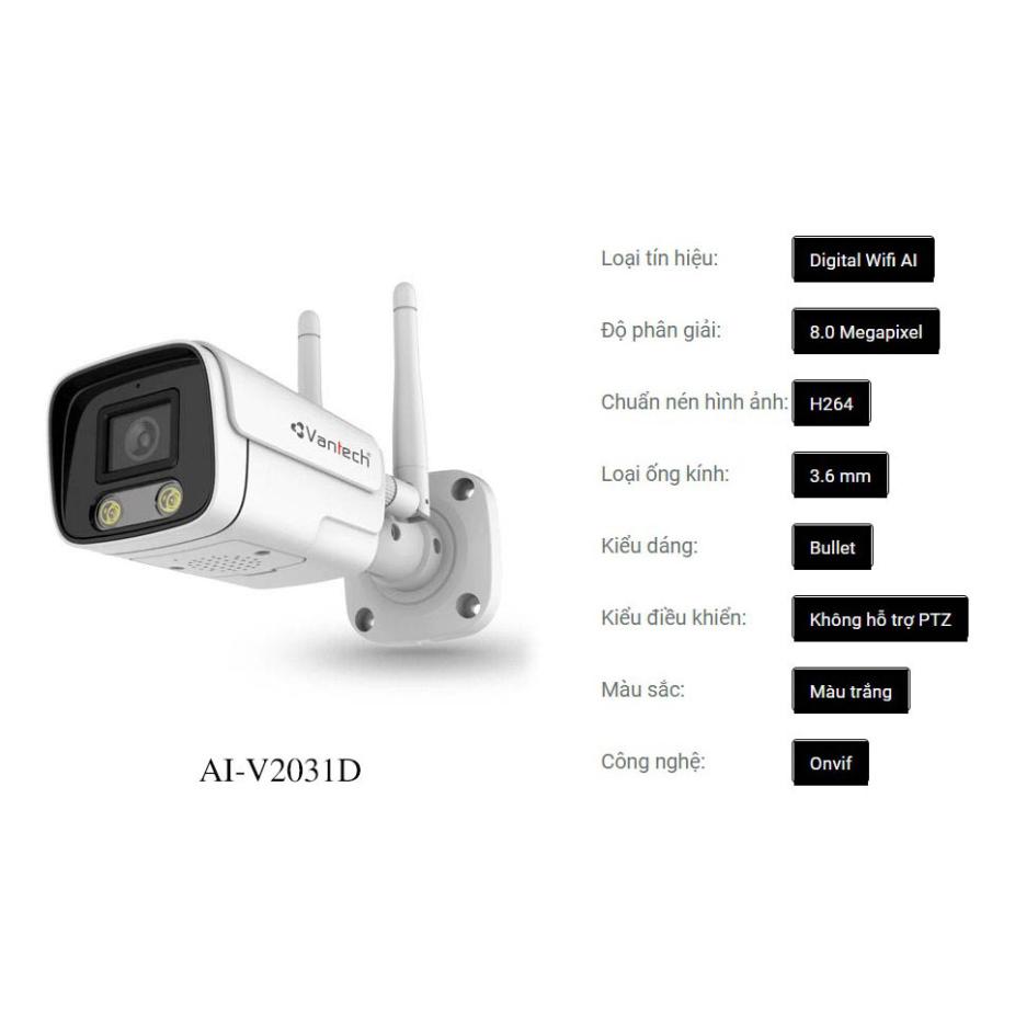 CAMERA THÔNG MINH SỬ DỤNG TRÍ TUÊ NHÂN TẠO VANTECH_ AI-V2031D_2021 - Hàng chính hãng