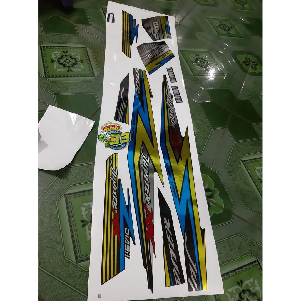 Tem rời crom jupiter mx vàng xanh xe đen