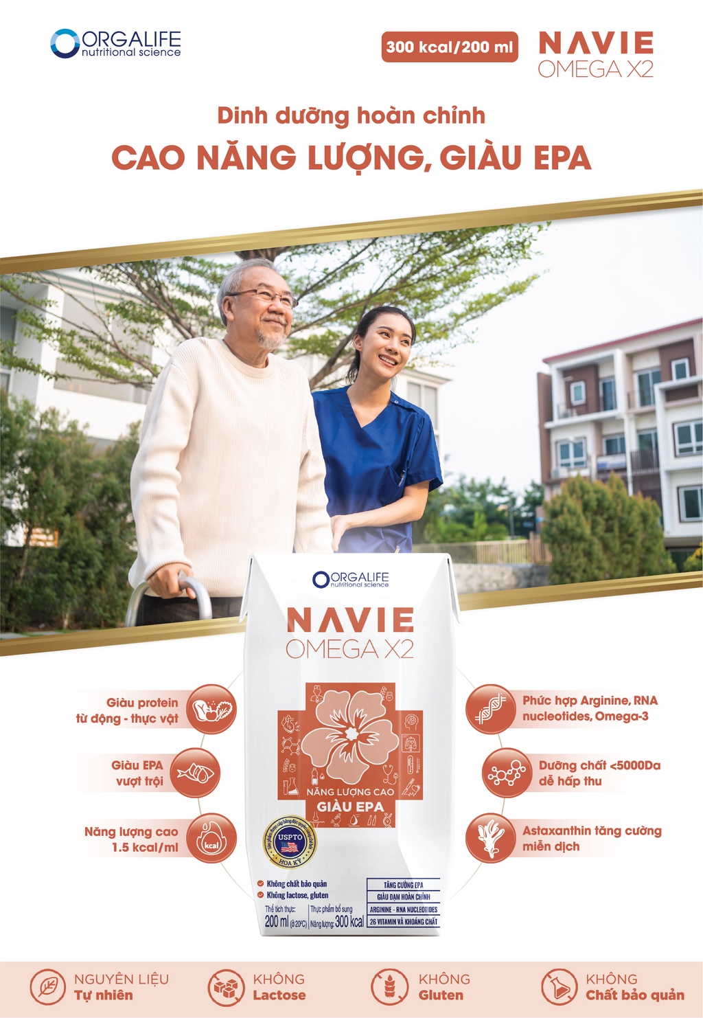 Lốc 3 Hộp thực phẩm dinh dưỡng y học Navie Omega X2 - Dinh dưỡng chuyên dùng hỗ trợ phục hồi nhanh cho bệnh nhân Ung Thư