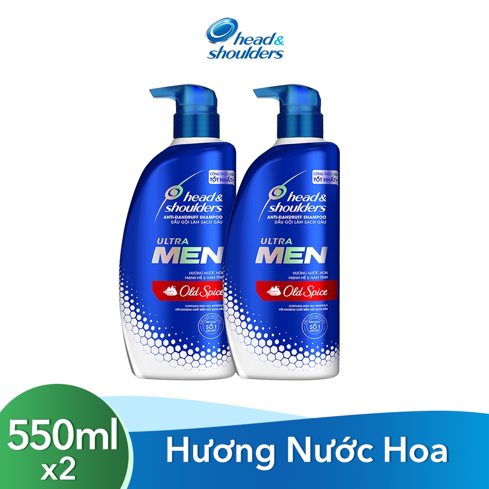 Combo 2 Dầu Gội Head &amp; Shoulders UltraMen Nước Hoa Old Spice 550ml