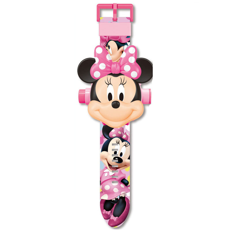 Đồng Hồ Điện Tử Đeo Tay Chiếu 24 Hình 3D chuột Minnie Mouse