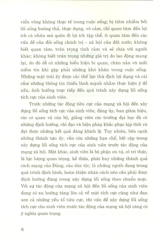 Xây Dựng Lối Sống Tích Cực Của Sinh Viên Trước Tác Động Của Cách Mạng Xã Hội Hiện Nay