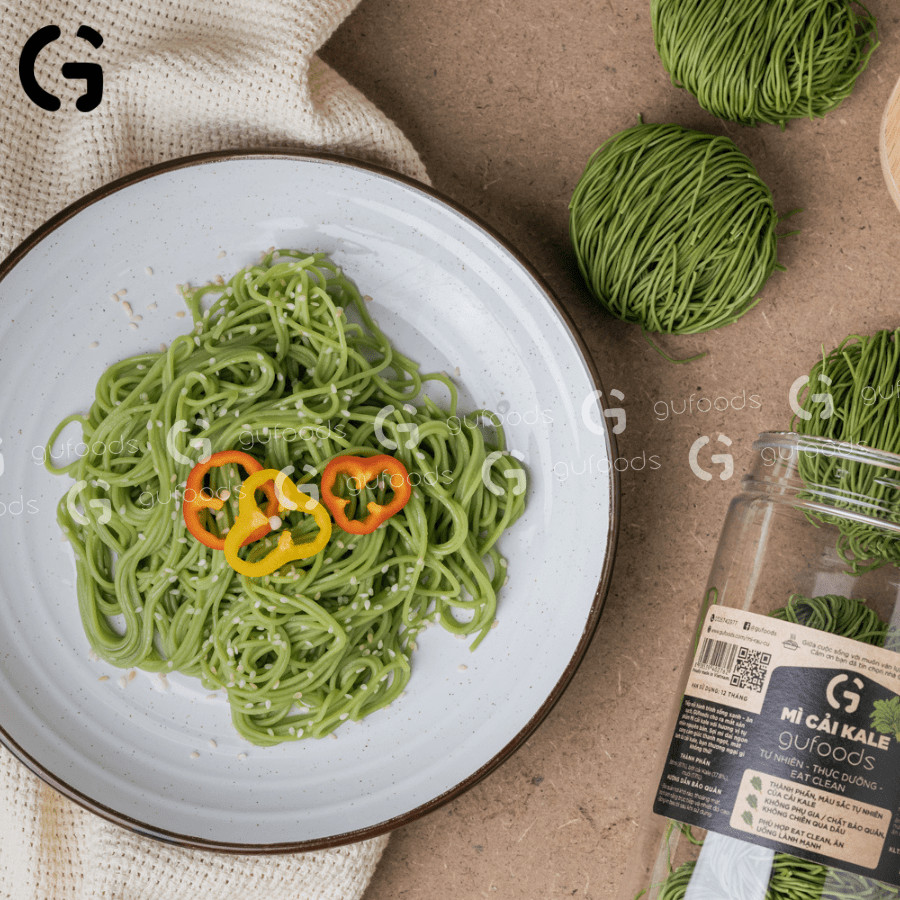 Mì Cải Kale (Cải Xoăn) GUfoods 400g  - Thực Phẩm Bổ Sung Dinh Dưỡng Cho Cả Gia Đình, Người Ăn Chay, Healthy, Giảm Cân