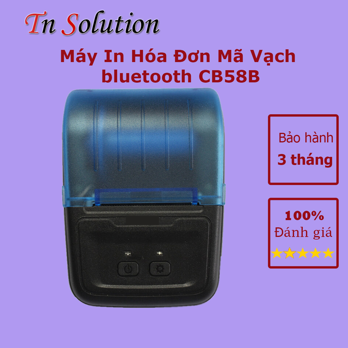 Máy In Hóa Đơn Mã Vạch bluetooth CB58B có hỗ trợ lỗ cắm két tiền - tặng giấy đi kèm