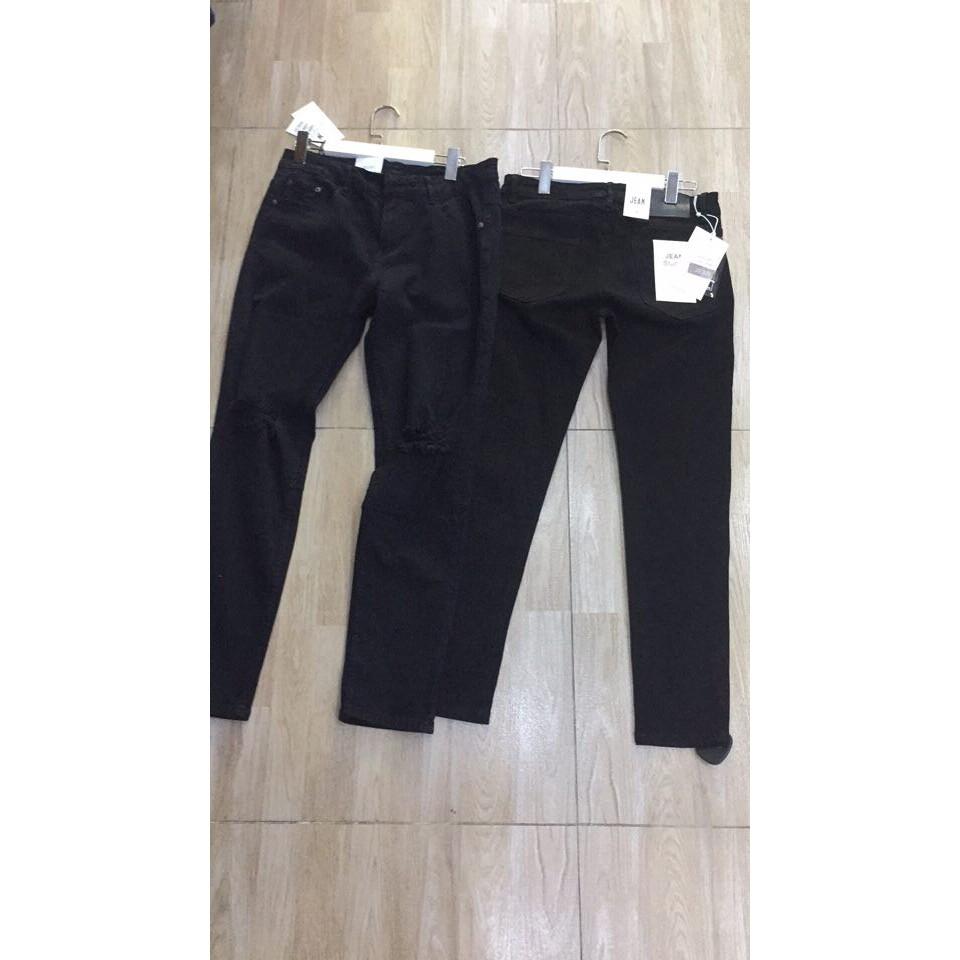 QUẦN JEAN , QUẦN BÒ SKINNY RÁCH GỐI ĐEN